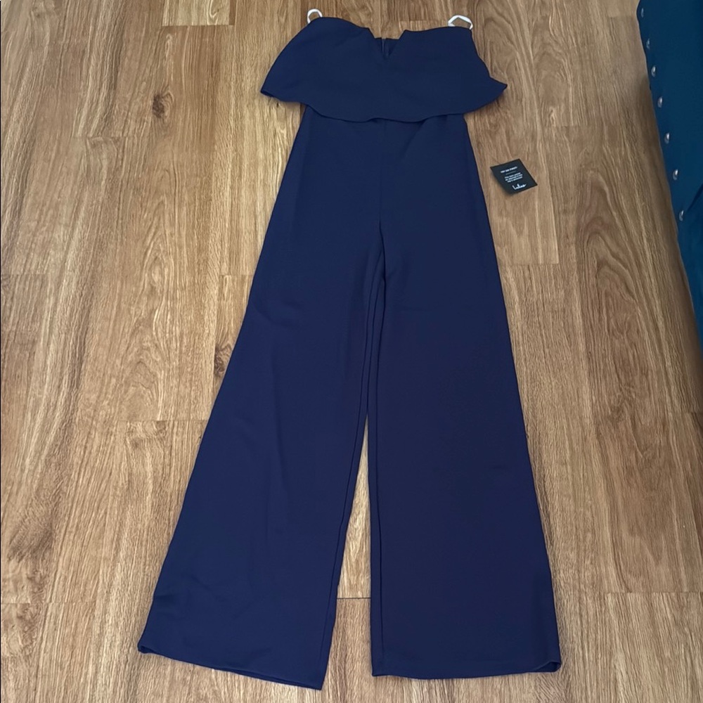 Lulu's Blue Wide-Leg Jumpsuit